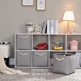 Mangata 28x28x28cm Fabric Collapsible Cube Storage Boxes Grey 4 Pack view 2