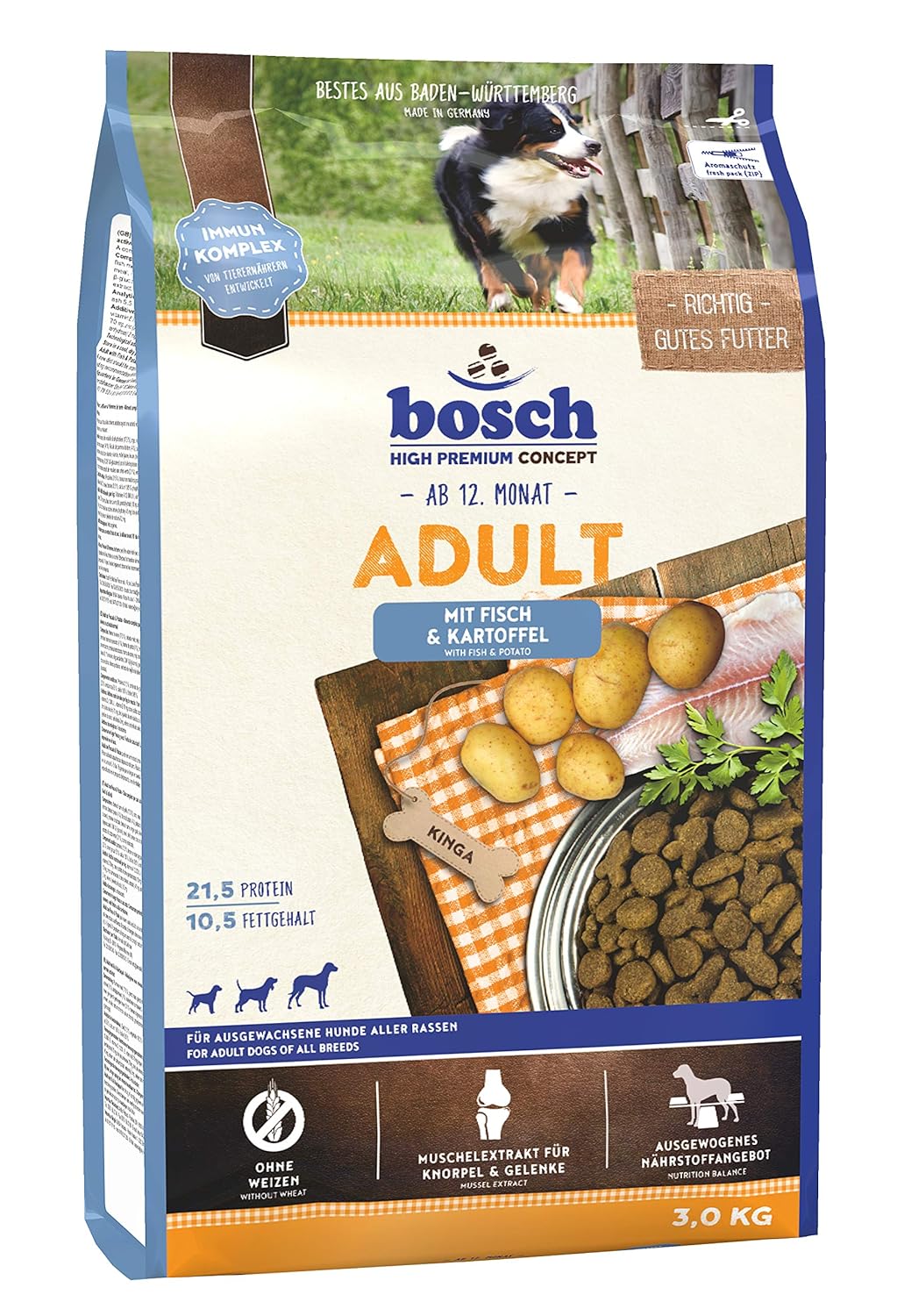 Bosch Adult Dog Food, Fish and Potato, 3 kg Amazon.co.uk Pet Supplies