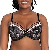 Curvy Couture Womens Tulip Strappy Lace Push-up Bra