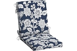 ARDEN SELECTIONS Arden Outdoor Dining Chair Cushion, 20 in x 20 in, Weather-Proof, Rain-Proof, Fade Resistant Patio Cushion for Patio, Dining, or Rocking Chairs 20 x 20, Sapphire Blue Ashland Jacobean