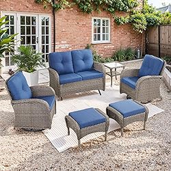 HUMMUH 6 Pieces Patio Furniture Set-Patio Glider