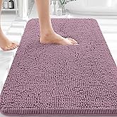 OLANLY Bathroom Rugs 30x20, Extra Soft Absorbent Chenille Bath Rugs, Rubber Backing Quick Dry, Machine Washable Bath Mats for Bathroom Floor, Tub and Shower, Home Decor Accessories, Deep Plum
