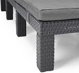 Keter Allibert Daytona Deluxe Outdoor Sun Lounger Graphite with Grey Cushions view 8