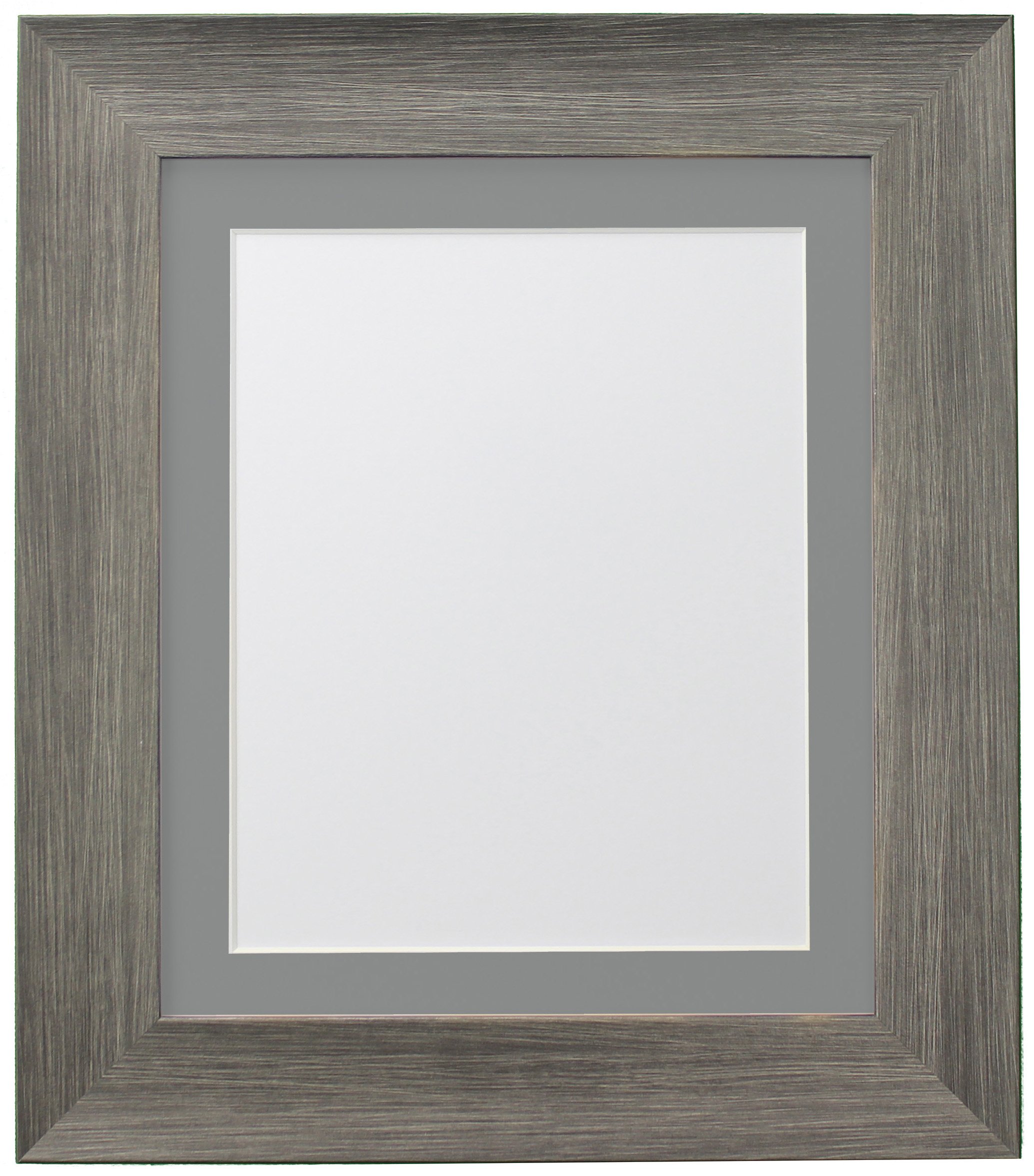 FRAMES BY POST Hygge Picture Photo Frame, Wolf Grey with Dark Grey Mount, 12 x 12 Image Size 10 x 10 Inches