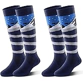 HIGHCAMP 2 Pairs Kids Merino Wool Ski Snowboard Socks Boy Girl Toddler Winter Snow Socks