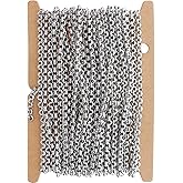 THREENEST 16.4-Feet Stainless Steel Rolo Chains, Round Links Box Craft Chain for Necklace Bracelet Jewelry Making [Width 3mm]