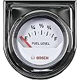 Actron Bosch SP0F000048 Style Line 2" Electrical Fuel Level Gauge (White Dial Face, Chrome Bezel)