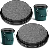 2 Pieces 5 Gallon Bucket Seat, Black Padded Bucket Lid with Thick Cushion | Bucket Lid Seat for Fishing Camping Picnic Skiing Duck Hunting Gardening Baseball Outdoor Sports, Not Include Bucket