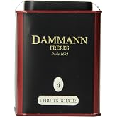 Dammann Freres Loose Leaf, Quatre Fruits Rouges, Premium Gourmet French Black Tea, Blend Strawberry, Cherry, Raspberry, Red Currant Flavors, 3.52 Ounce Tin