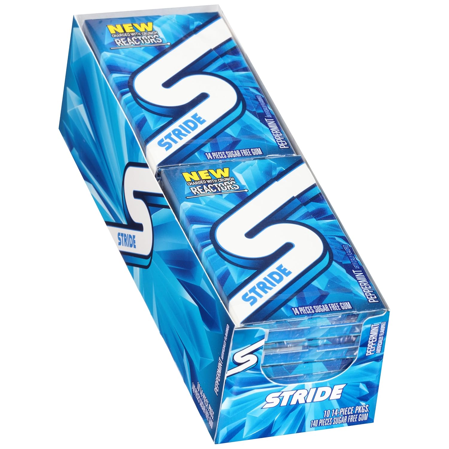 Stride Sugar Free Gum Peppermint 14 Count (Pack of 10) 14 | eBay