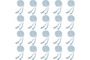 Trounistro 20 Pack Graduation Cords Yarn Honor Cords with Tassel for College Graduation Students (Sky Blue with White)
