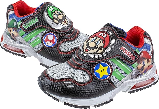 Super Mario Brothers Mario and Luigi Kids Sneaker, Light Super Mario Brothers Mario and Luigi Kids Sneaker, Light