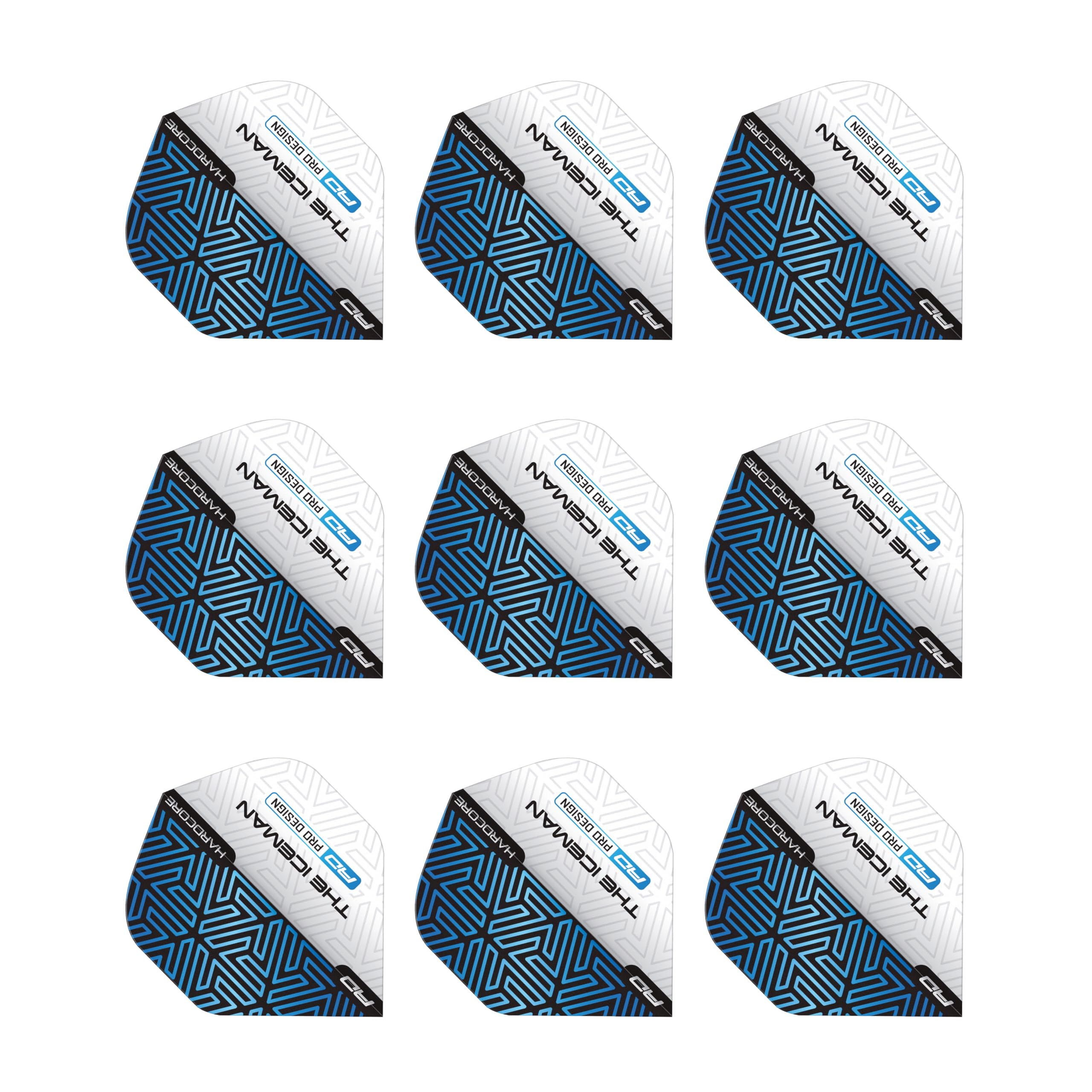 RED DRAGON Gerwyn Price Hardcore Premium Blue & White Dart Flights - 3 Sets Per Pack (9 Dart Flights in total) — image 1