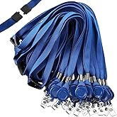 Windyun 72 Pcs Breakaway Lanyard with Safety ID Bulk Retractable Lanyards Flat Neck Straps (Blue)