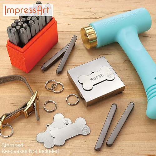 ImpressArt Metal Stamping Kit for Jewelry Making Basic Uppercase Alphabet  (3MM) Metal Stamps Set, Ergo-Angle