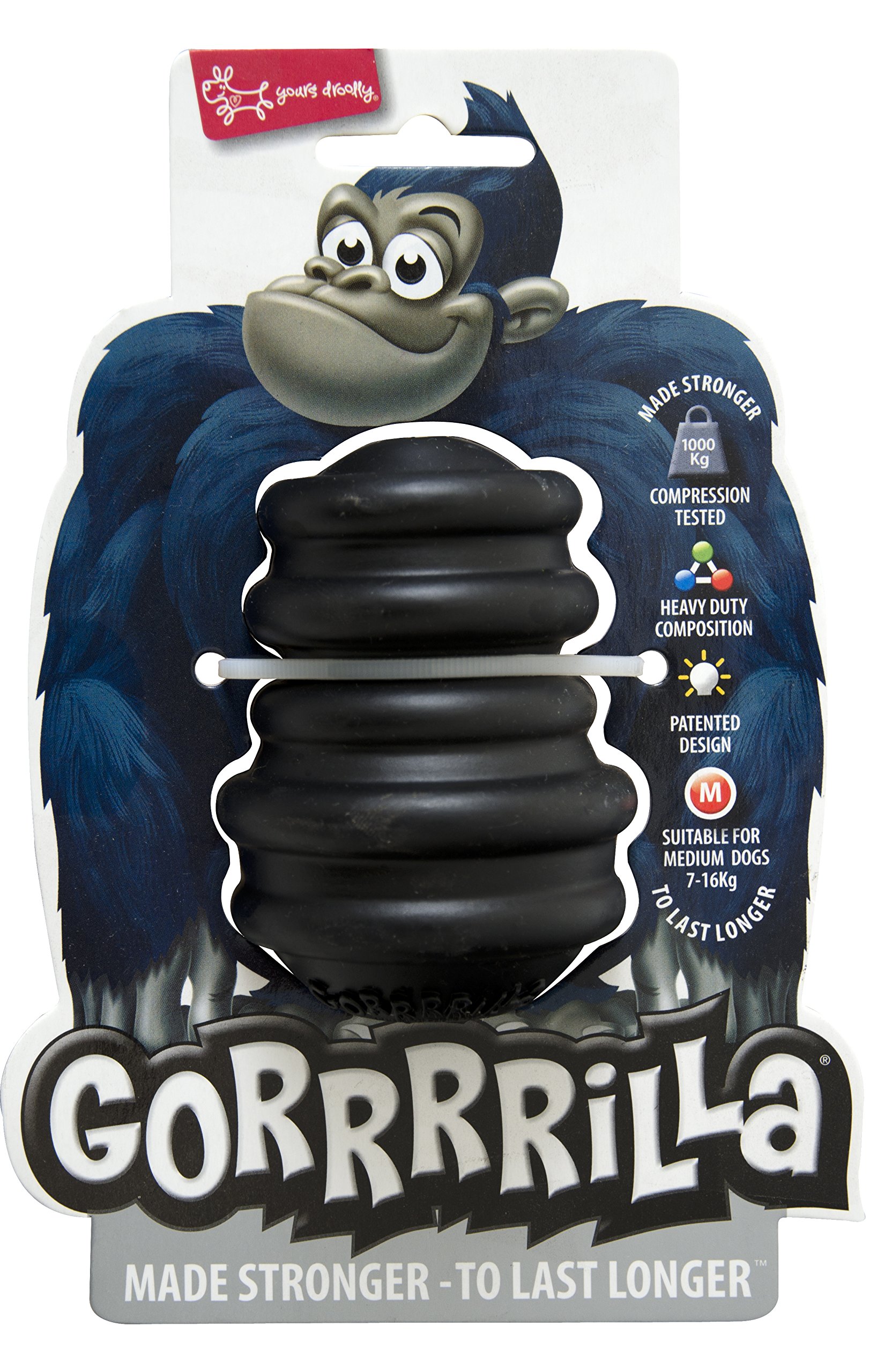 Gorrrrilla Classic Chew Toy, Medium, Black
