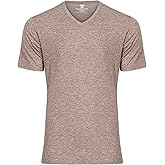 Men's Tall Slim-Fit Short Sleeve V-Neck T-Shirt, Soft Poly/Rayon Blend Long Tee