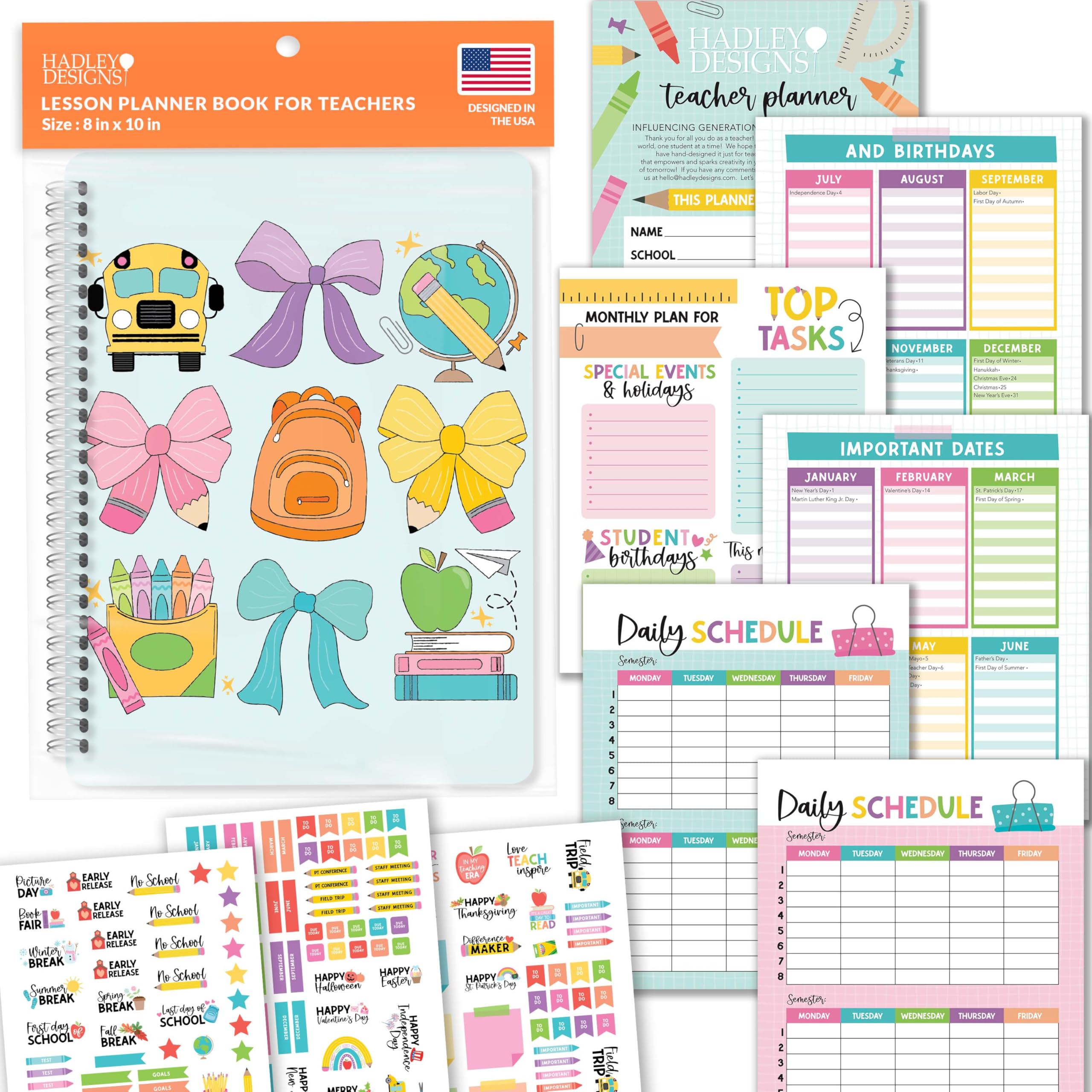 Undated Teacher Planner 2025-2026 - Lesson Planner Book for Teachers, Teacher Lesson Planner 2025-2026, Teacher Lesson Plan Book, Homeschool Planner