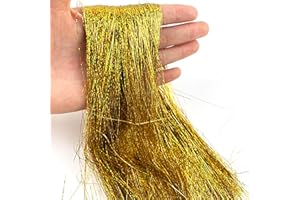 Heyiwell 2000 Strands Tinsel Icicles for Christmas Tree, Xmas,Birthday Party Wedding Decorations 18" Inch,Iridescent Gold