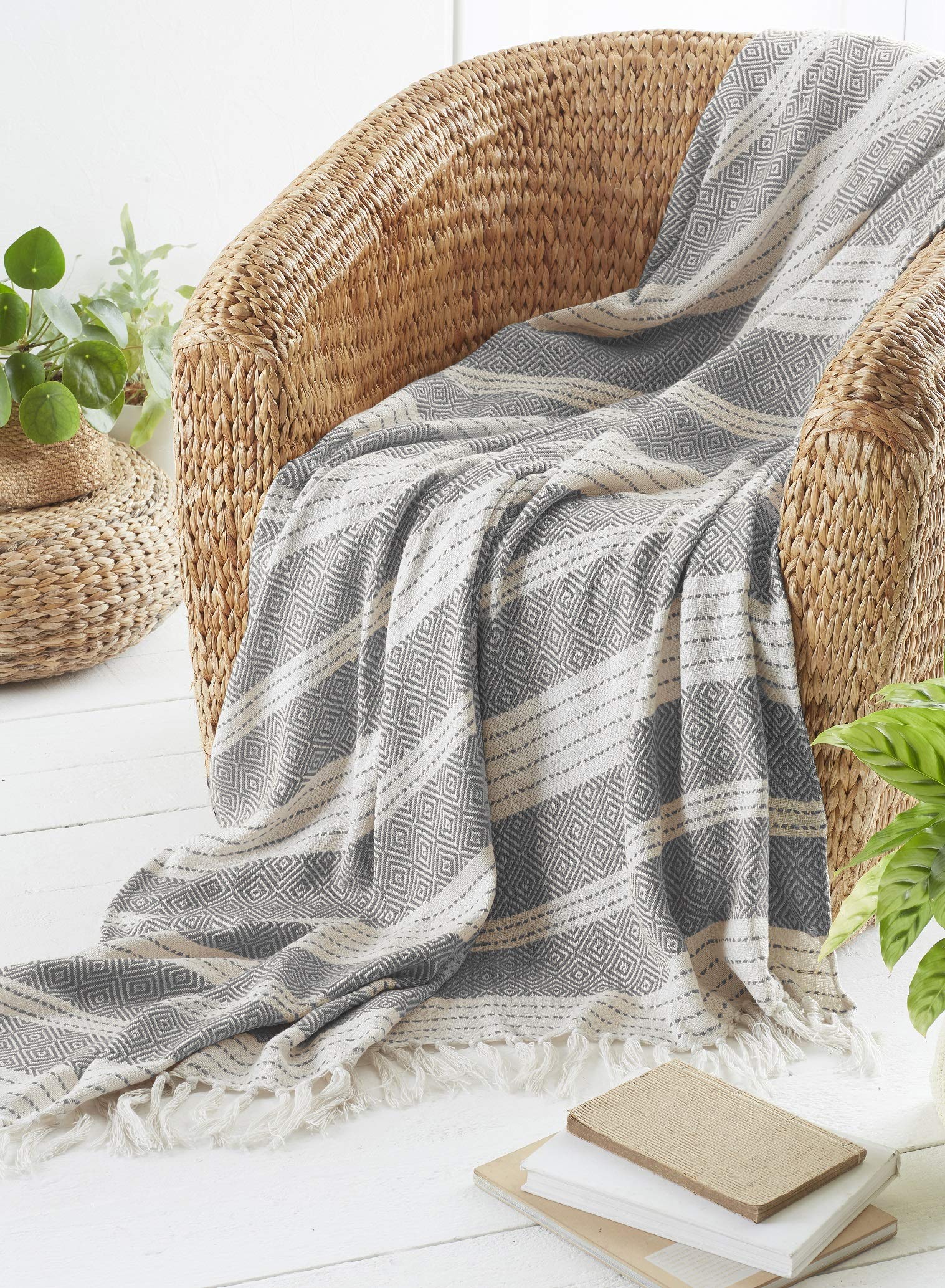 Country Club Diamond Grey Throw 170x200cm - BF