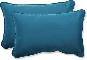 Pillow Perfect 547442 Outdoor/Indoor Spectrum Peacock Lumbar Pillows, 11.5" x 18.5", Blue, 2 Pack