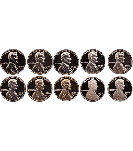 US Mint 1970-1979 S Lincoln Memorial Cent Gem Deep Cameo Proof Run
