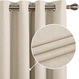 Deconovo Full Blackout Curtains Thermal Insulated 52x90 Inch Pair Linen view 2