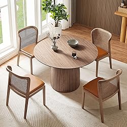 Mushroom-Shape Wooden Round Dining Table with