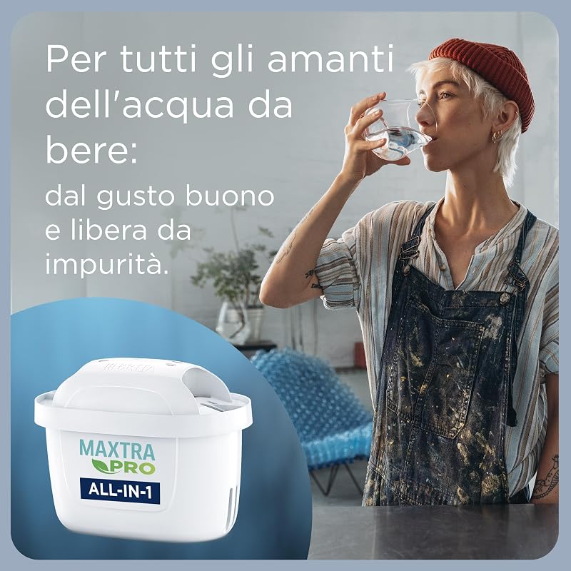 Caraffa filtrante vetro (2.5L) incl. 1x filtro BRITA MAXTRA PRO All-in-1 che riduce cloro, calcare e PFAS - Caraffa premium