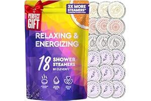 Cleverfy Shower Steamers Aromatherapy - 18 Pack of Lavender and Citrus Shower Bombs with Essential Oils. Self Care Birthday Gifts for Women and Valentines Day Gifts for Her and Him.