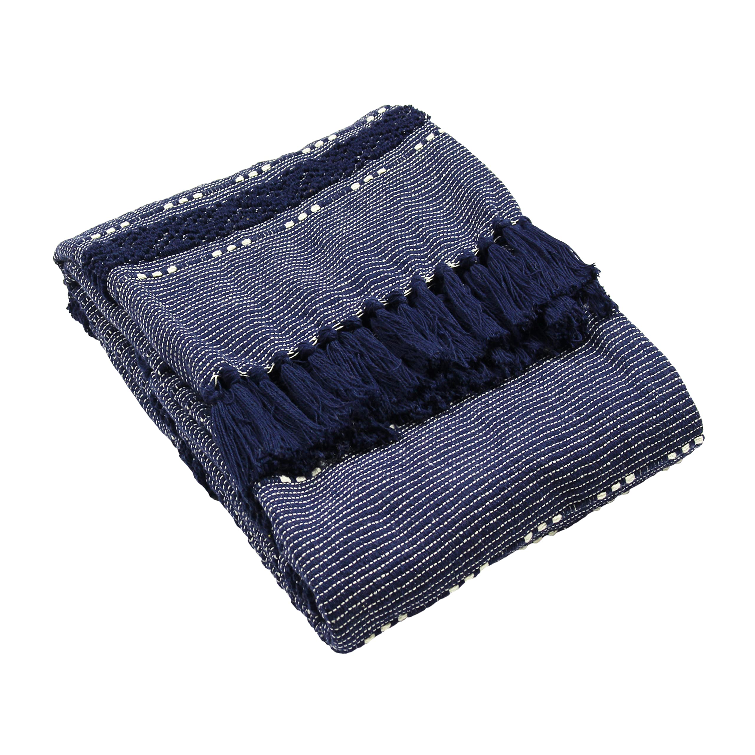 furn. Sundown Throw, 100Percent_Cotton, Navy, 130 x 180cm