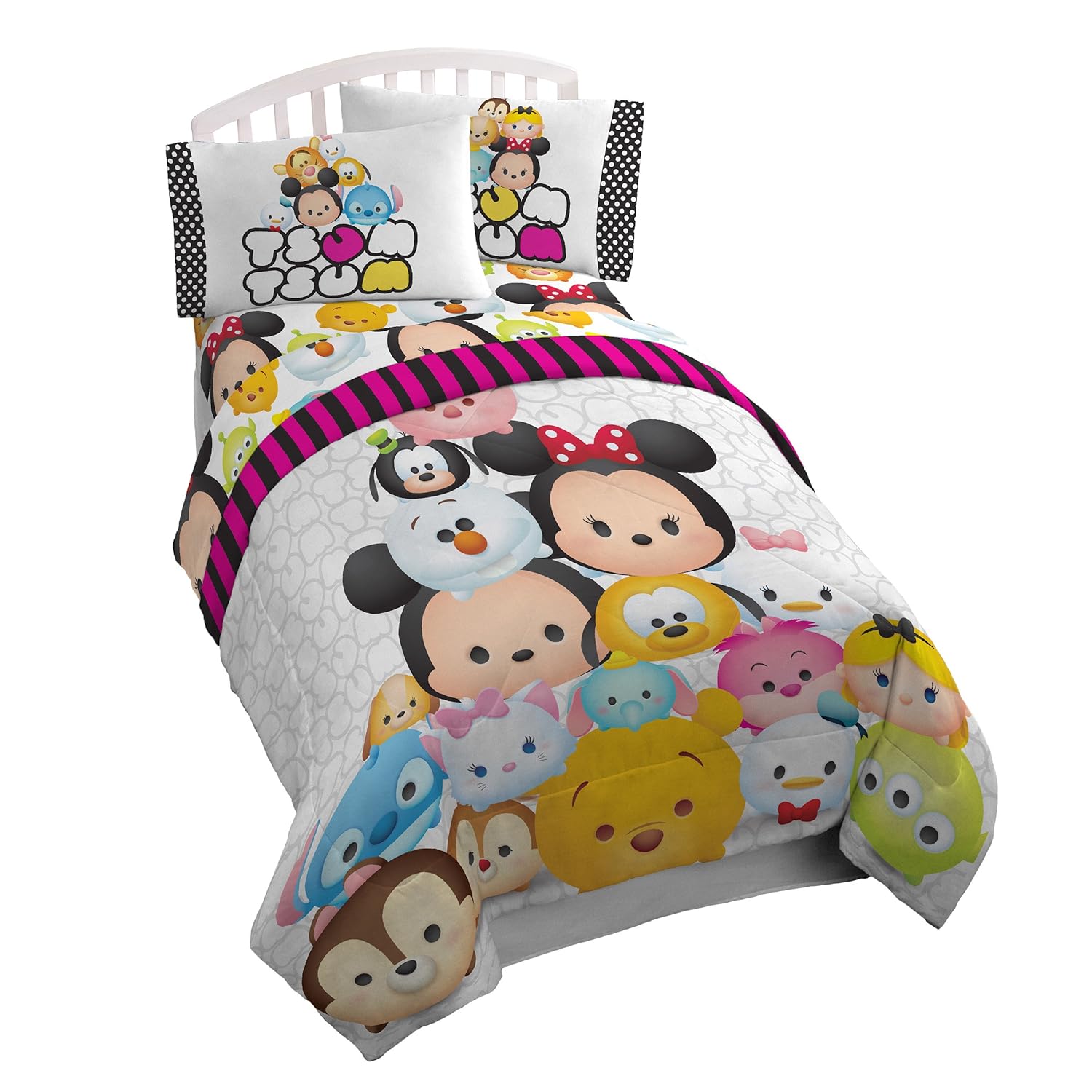 Disney Tsum Tsum "Faces" Comfy Reversible Poly Fill Comforter, Twin