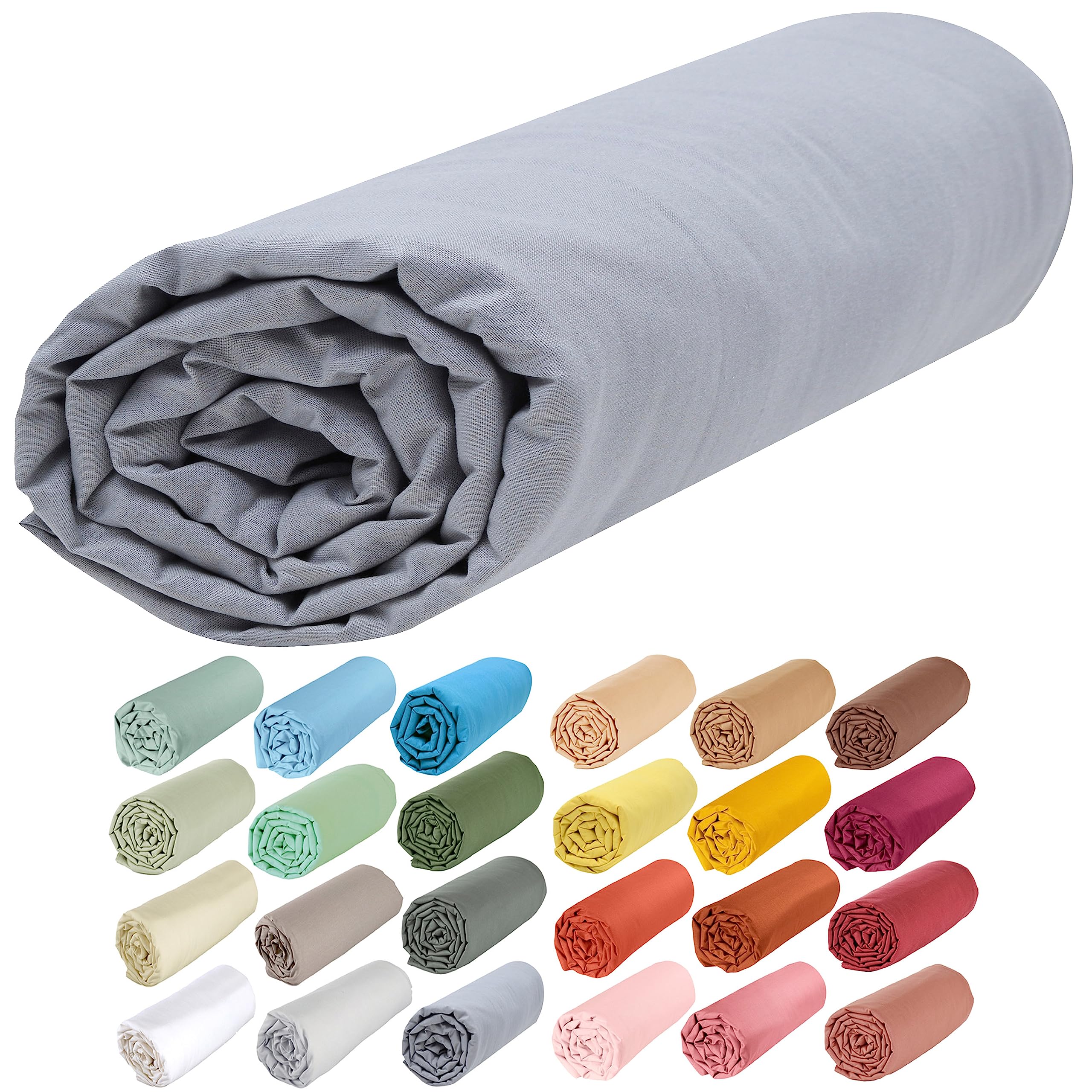 P'tit Basile - Fitted sheet 60 x 120 cm for baby children - 100% organic cotton - Dark grey - Fitted sheet for mattresses 60 x 120 cm cot bars umbrella - 15 cm thick cups - 57 thread count cotton