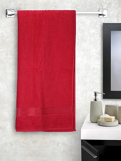 Bianca D`Ross Bordered 380 GSM Cotton Bath Towel - Red