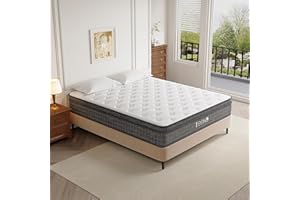 TEENO Twin Mattress, 10 Inch Gel Memory Foam Pocket Coils Springs Hybrid Mattresses, Medium Firm Twin Size Mattress in a Box, CertiPUR-US Certified, Cool & Support Comfort