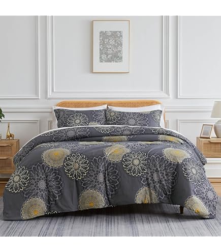 Amazon.com: DOMAIN 3pc Queen Duvet Cover Set - Orange and Blue