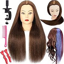 Traininghead Human Hair Mannequin Head - 28-30 Inch Blonde Hair, With Clamp Stand For Hairstyling Practice, Cutting, Coloring