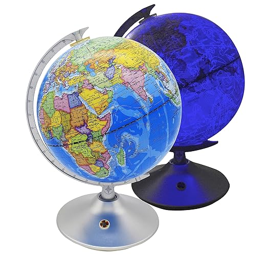 title=EXERZ 21CM Mappamondo e Costellazioni (2 in 1) / Mappa Mondo / Mappamondo da