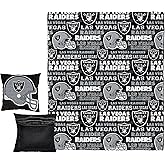 NORTHWEST NFL Hypnotic Camo Pocket Pillow 14x14 and Throw Blanket 40x50 Set, Las Vegas Raiders, Team Colors