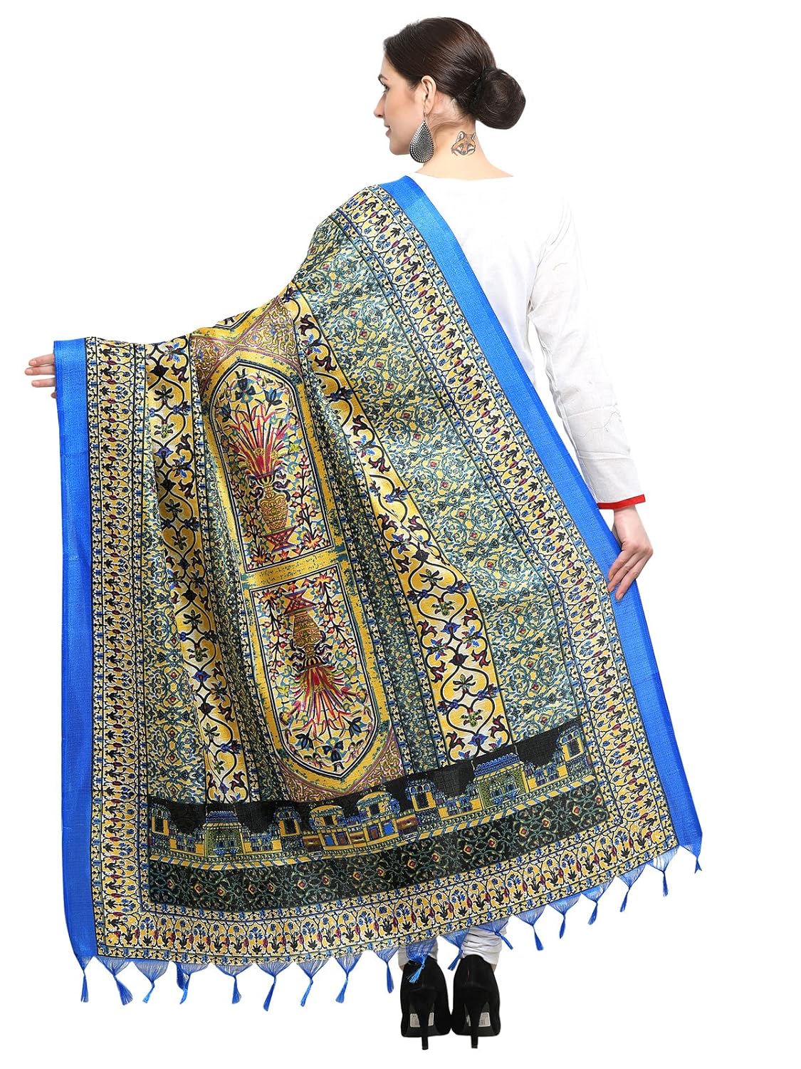 kanchnar women's ethnic printed art silk dupatta
