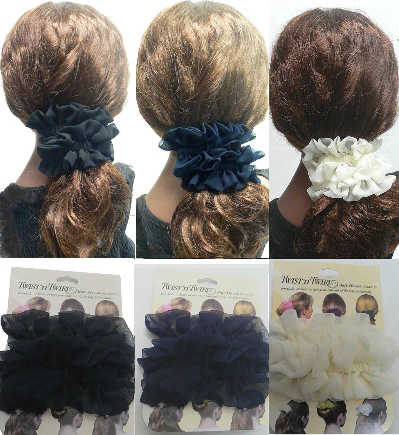Amazon Com Set Of 3 Twist N Twirl Hair Tie For Thick Or Thin