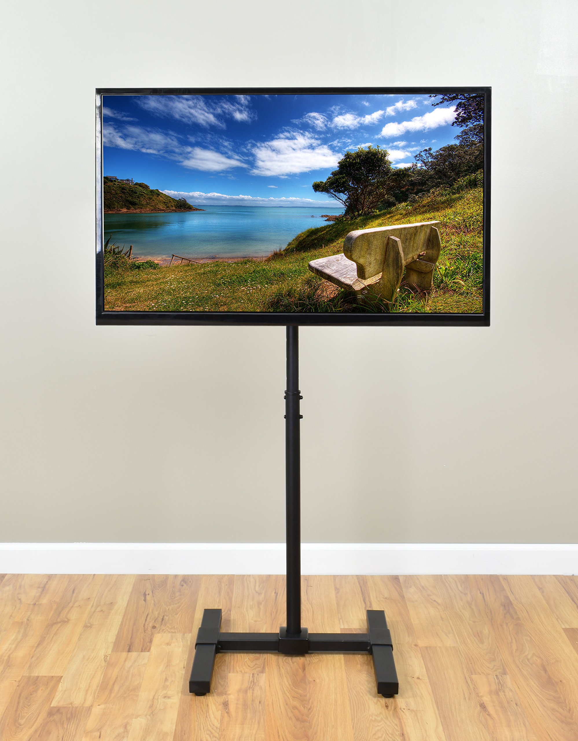 VIVO TV Floor Stand for 13 to 42 inch Flat Panel LED LCD Plasma Screens | Portable Display Height Adjustable Mount (STAND-TV07)