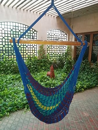 Hangit Cotton Swing Chair (Ocean Blue, 50 Centimeters)