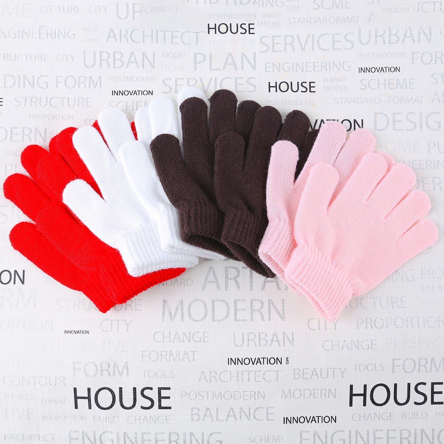Cooraby 12 Pairs Kid's Winter Magic Gloves Children Stretchy Warm Magic Gloves Boys or Girls Knit Gloves (12 Mixed Color): Clothing