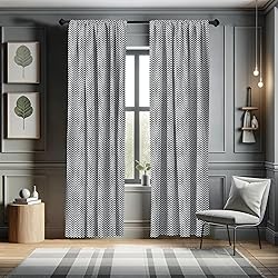Lunarable Grey and White Curtains, Zigzag Arrow