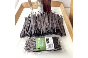 FITNCLEAN HERBS AND SPICES 50 Tahitian Vanilla Beans Grade B for extract, Cooking and Baking by FITNCLEAN VANILLA| Fresh 5"-7" NON-GMO Whole Natural Raw Pods