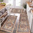 Farmhouse Kitchen Rugs Set Of 3 – Non-Slip, Washable, Boho Style Mats For Sink & Hallways - View #3
