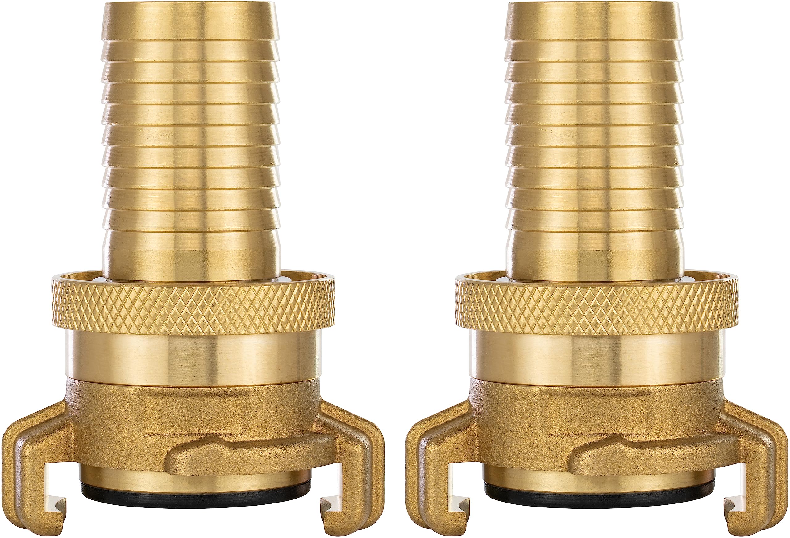 Poppstar 2X Brass Suction and high-Pressure Coupling, 1 inch Hose Grommet, with Sealing Ring and locknut, for 25 mm Hose Inner Diameter