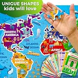 Quokka Giant World Map Puzzle 150pc 30x60cm with 50 Flashcards for Kids view 3