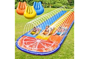 JOYHAPISTAR 22.5ft Water Slides and 3 Bodyboards, Inflatable Slides for Kids Backyard, Summer Slip and Slide for Kids Ages, Blow Up Waterslides Water Fun for Outdoor